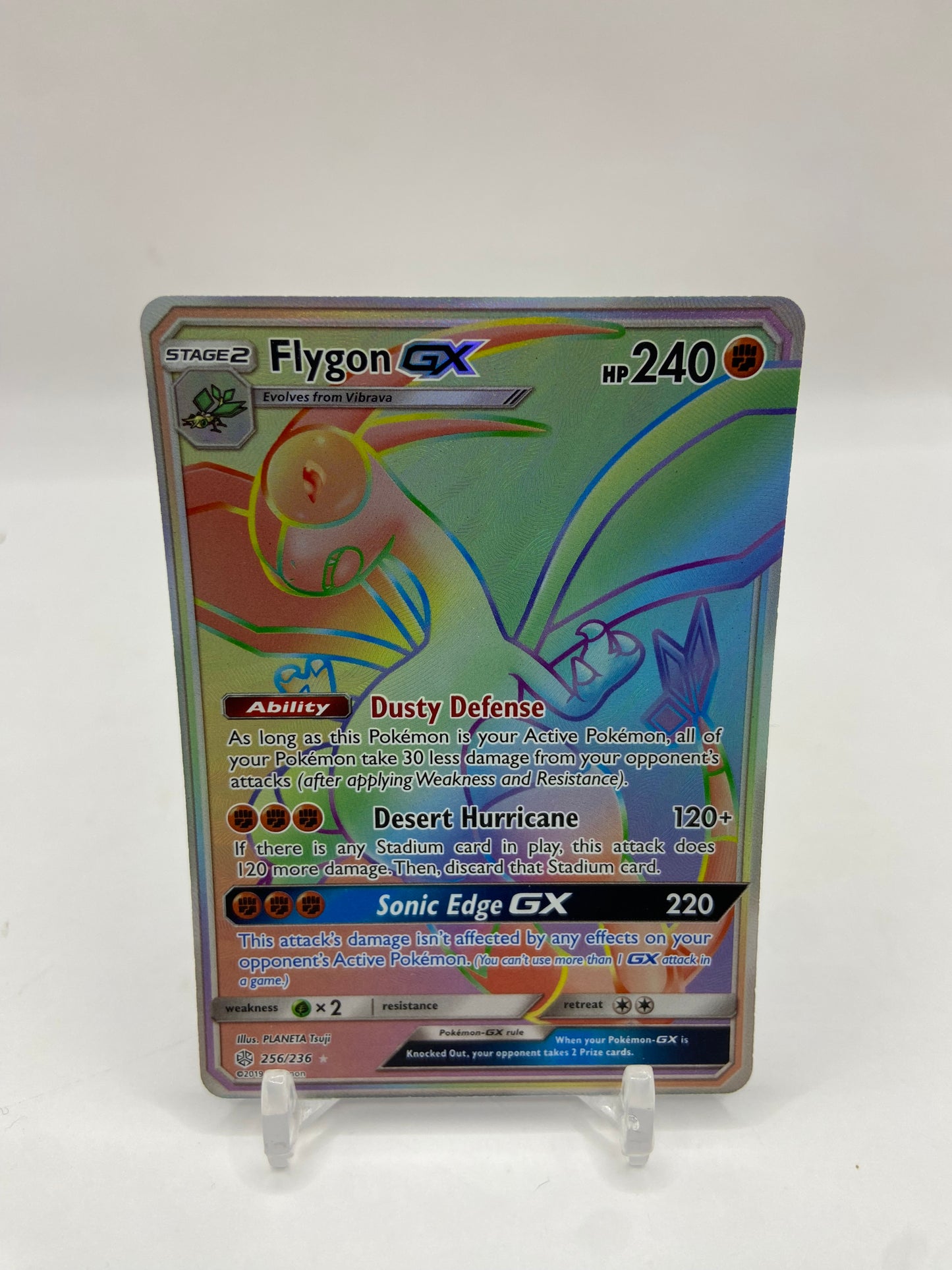 Flygon Gx Secret Rare Rainbow Cosmic Eclipse 256/236