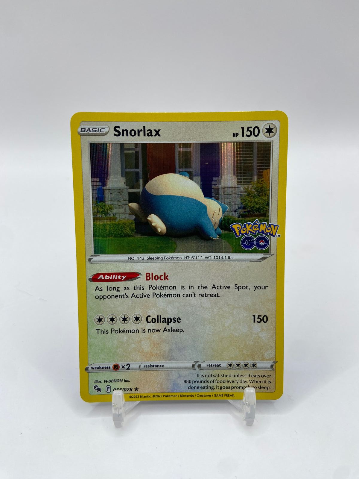 Snorlax Holo Pokemon Go  055/078