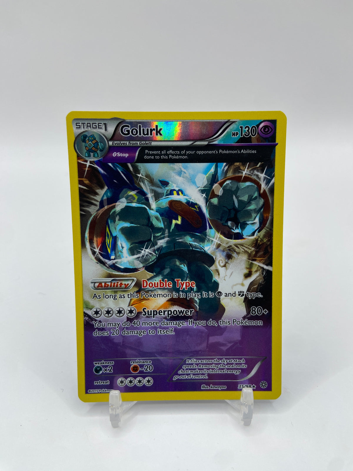 Golurk 3/4 Art Reverse Holo Ancient Origins 35/98