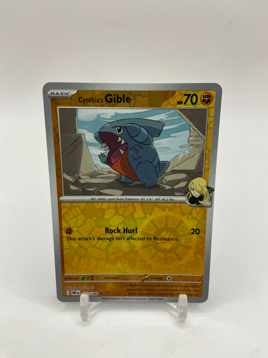 Cynthia's Gible Reverse Holo Destined Rivals 102/182