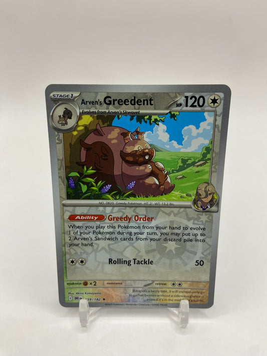 Arven's Greedent Reverse Holo Rare Destined Rivals 159/182