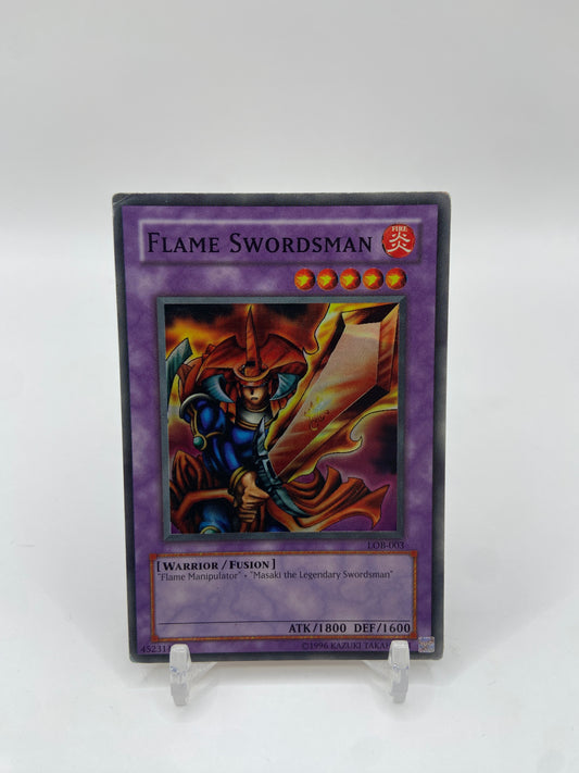 Flame Swordsman Super Rare The Legend of Blue Eyes White Dragon LOB-003