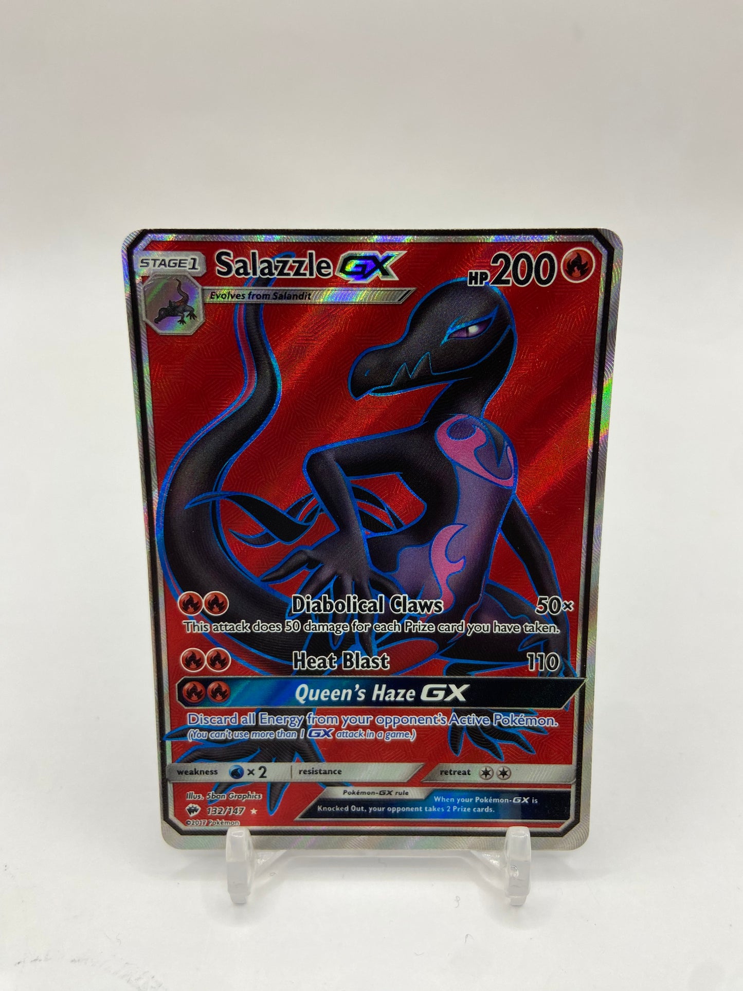 Salazzle Gx Full Art Burning Shadows 132/147