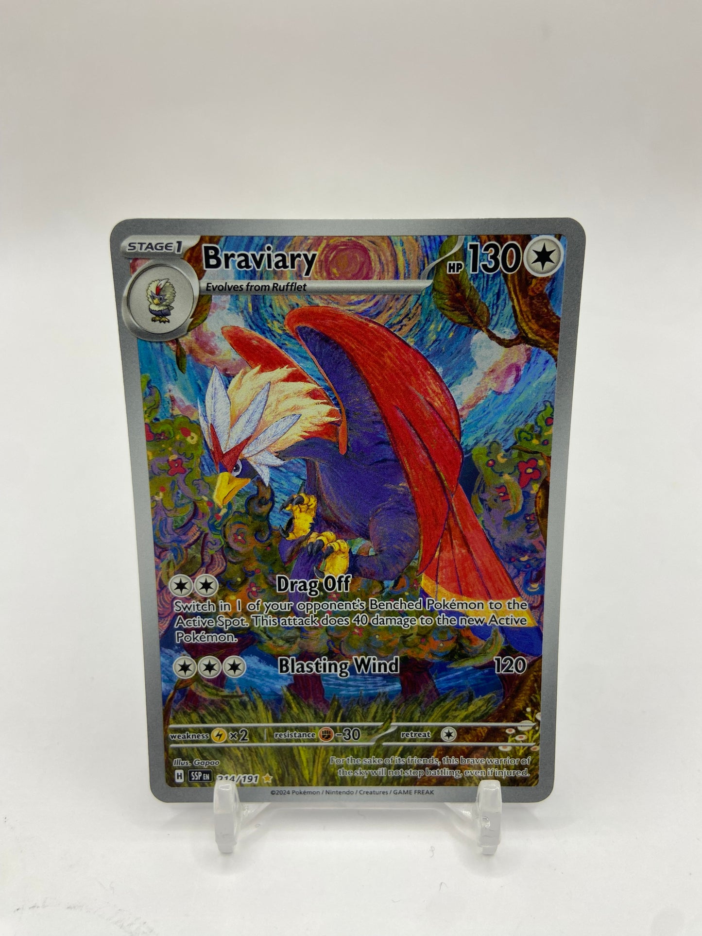 Braviary Art Rare Full Art Surging Sparks 214/191