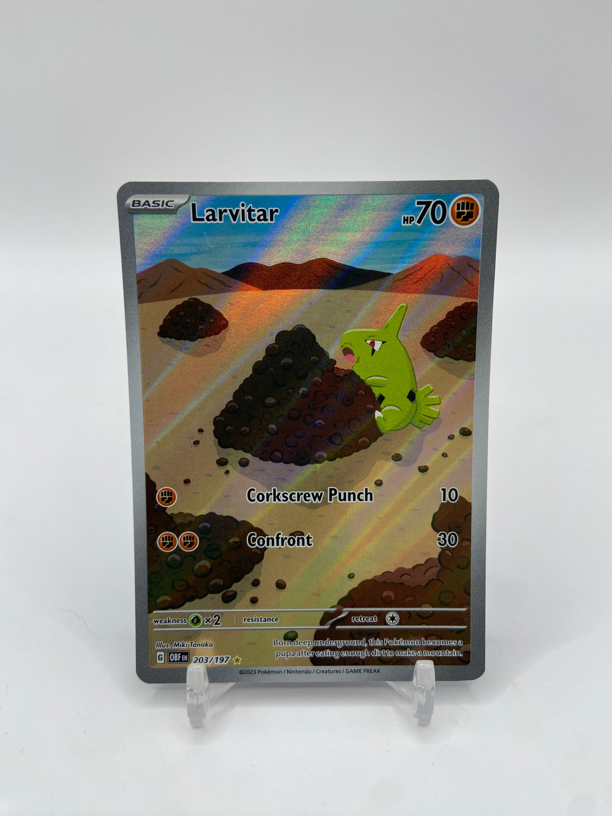 Larvitar Art Rare Full Art Obsidian Flames 203/197