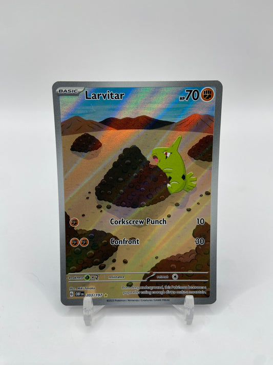 Larvitar Art Rare Full Art Obsidian Flames 203/197
