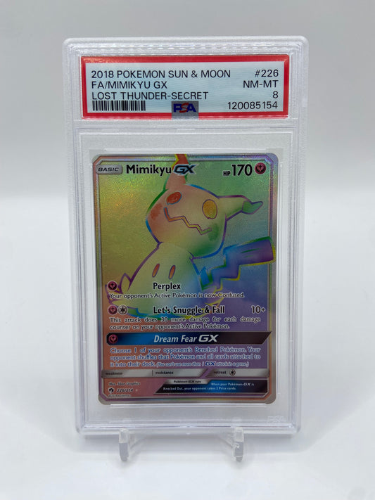 Mimikyu Gx Rainbow Secret Rare Lost Thunder 226/214 PSA 8