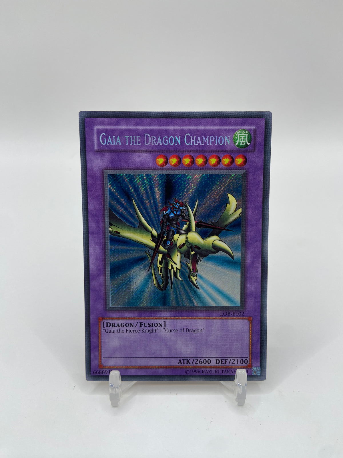 Gaia the Dragon Champion Secret Rare The Legend of Blue Eyes White Dragon LOB-E125