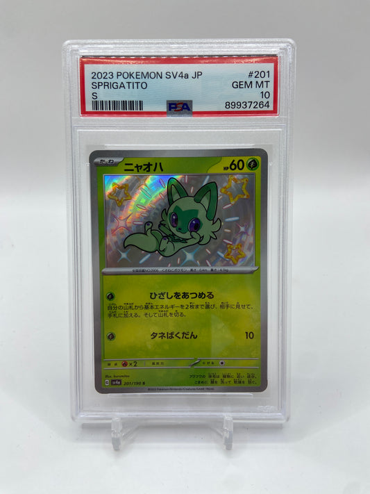 Sprigatito (JP) Shiny Treasure ex Shiny 201/190 PSA 10
