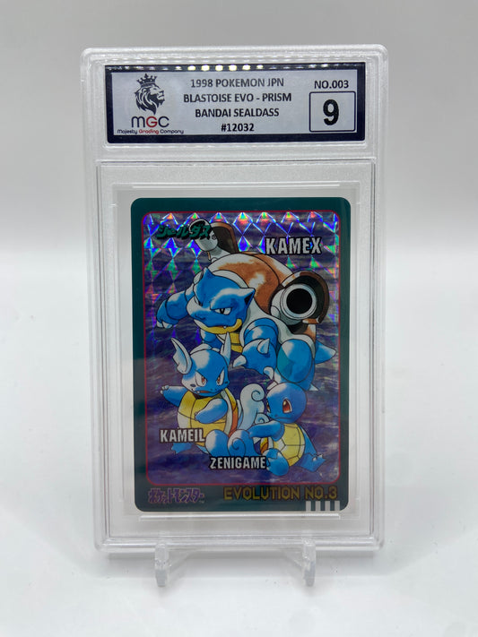 Blastoise Evo - Prism Holo 1998 Bandai Sealdass MGC 9