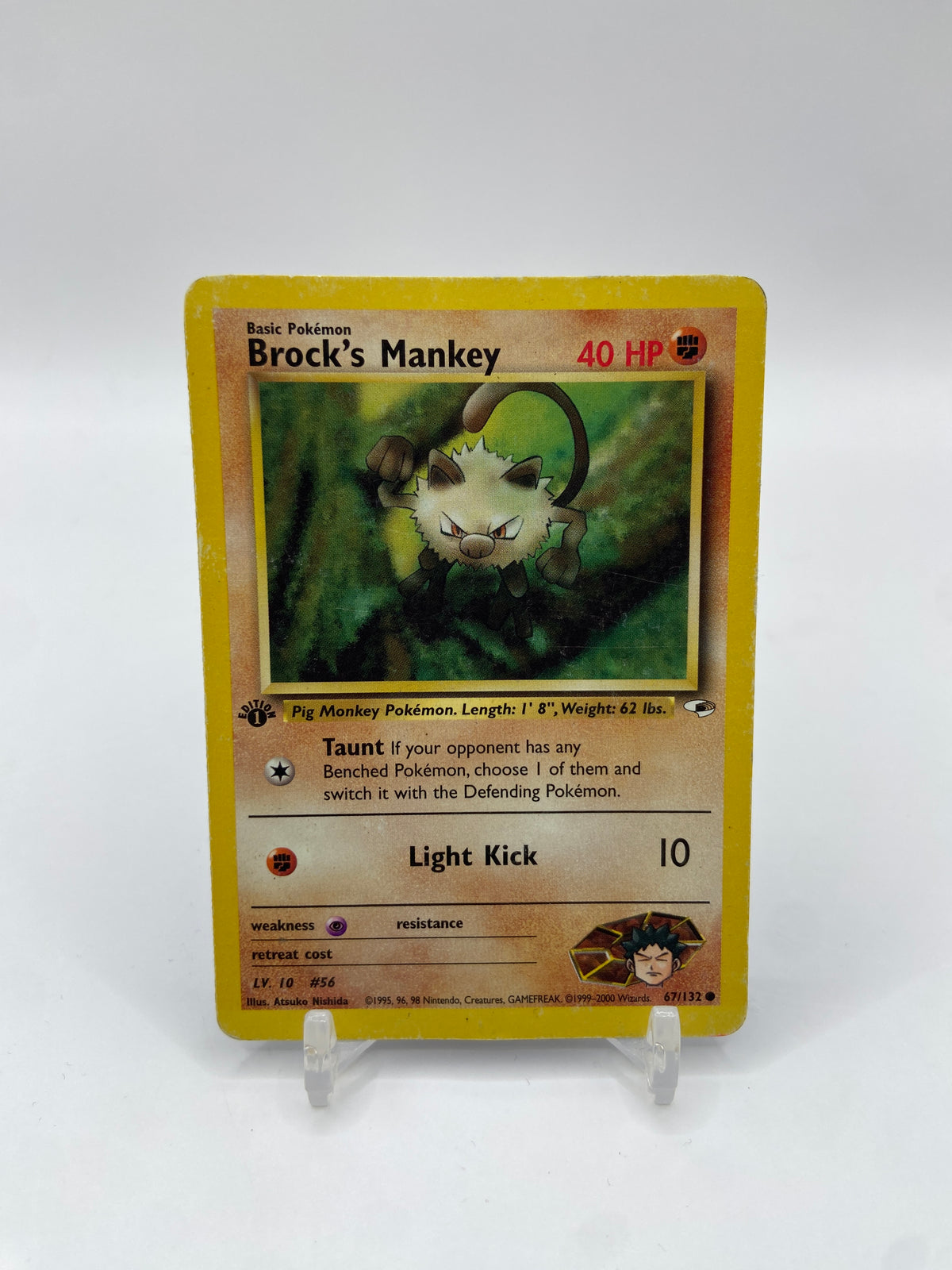 Brock's Mankey 1st Edition Gym Heroes 67/132