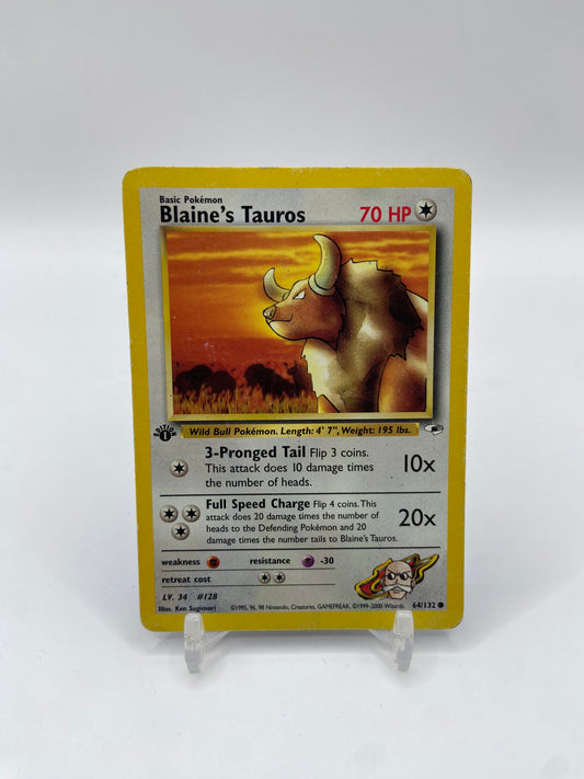 Blaine's Tauros 1st Edition Gym Heroes 64/132