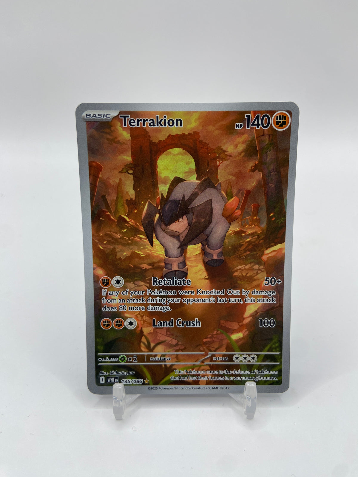 Terrakion Art Rare Full Art White Flare 135/086