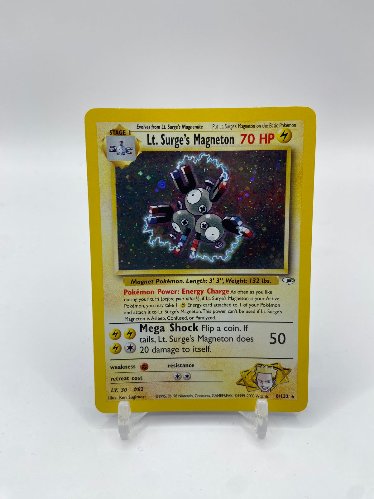 Lt. Surge's Magneton Holo Gym Heroes 8/132