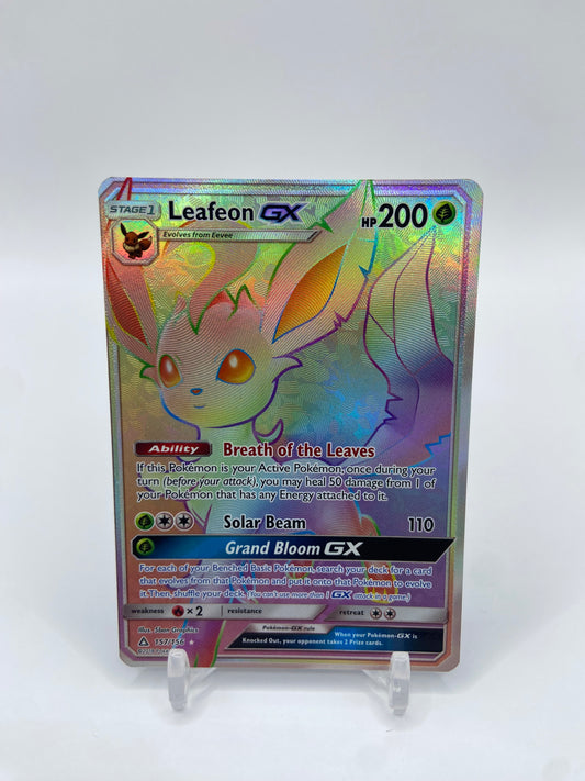 Leafeon Gx Rainbow Secret Rare Ultra Prism 157/156