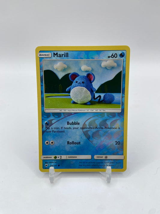 Marill Reverse Holo Burning Shadows 34/147