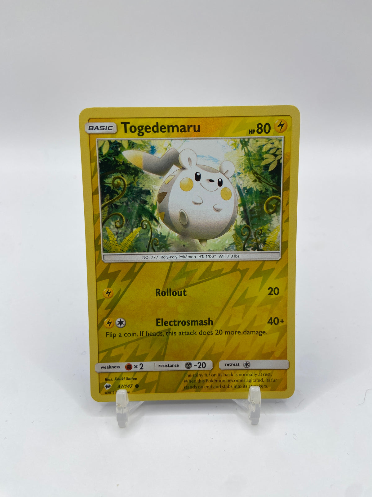 Togedemaru Reverse Holo Burning Shadows 47/147
