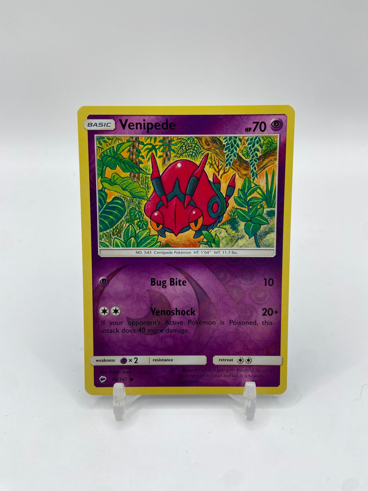 Venipede Reverse Holo Burning Shadows 56/147