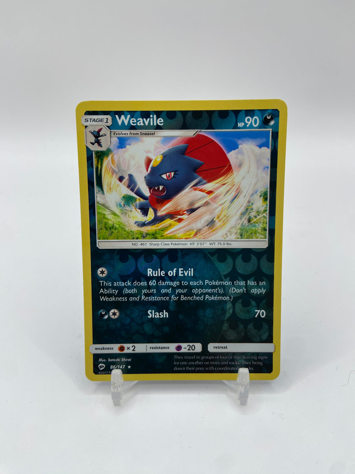 Weavile Reverse Holo Rare Burning Shadows 86/147