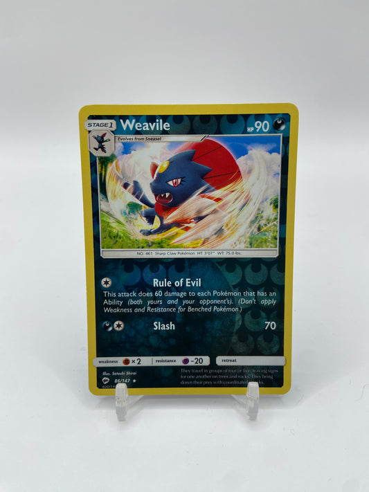 Weavile Reverse Holo Rare Burning Shadows 86/147