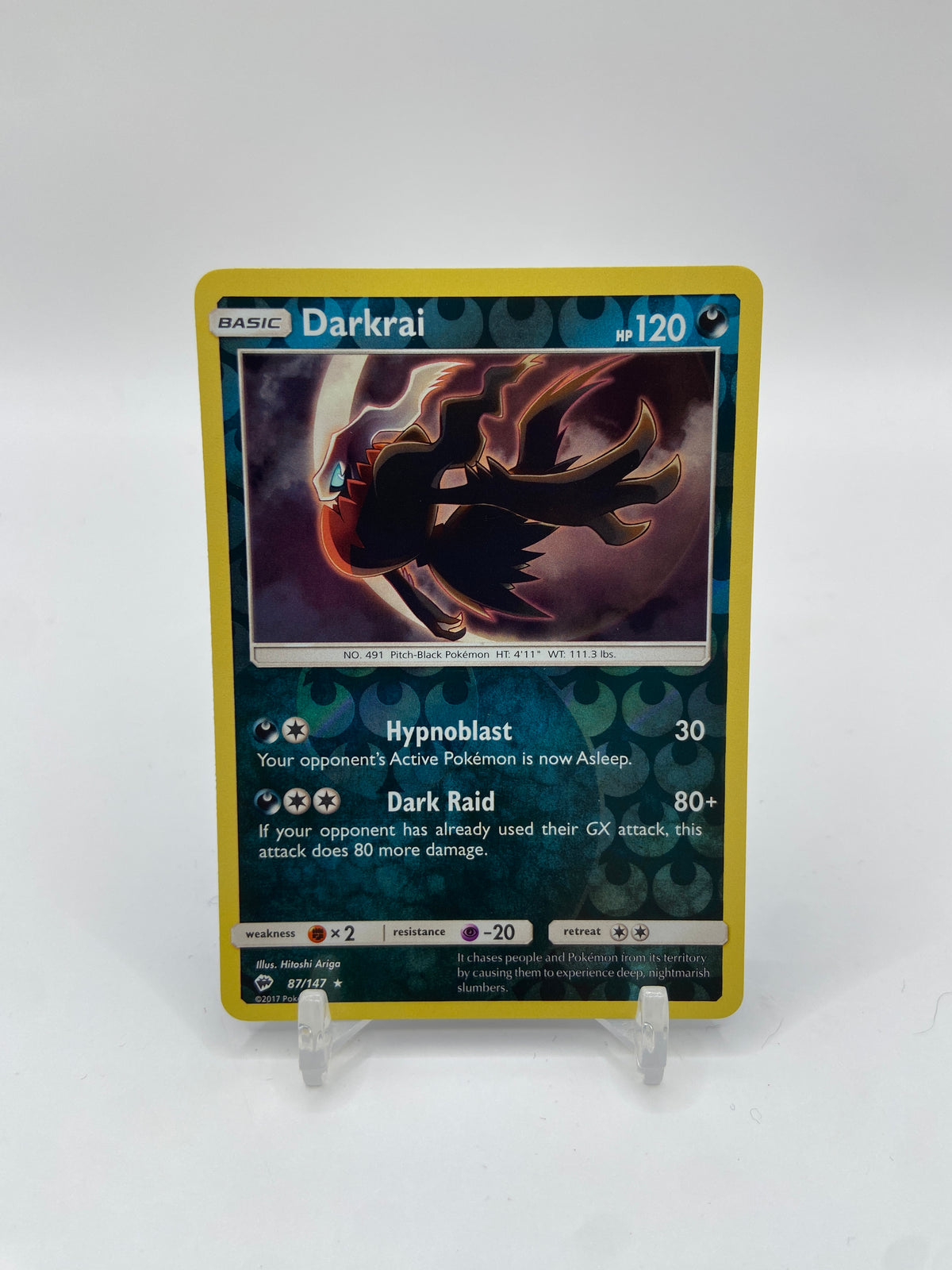 Darkrai Reverse Holo Rare Burning Shadows 87/147