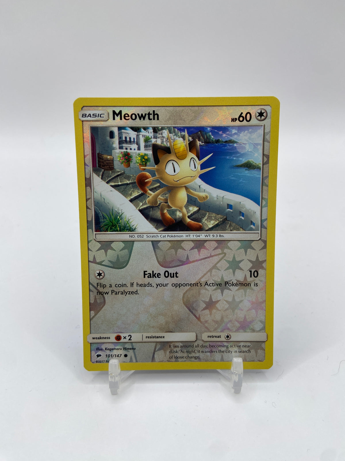 Meowth Reverse Holo Burning Shadows 101/147