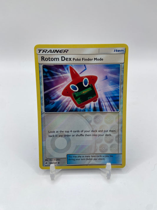 Rotom Dex Poke Finder Mode Reverse Holo Burning Shadows 122/147