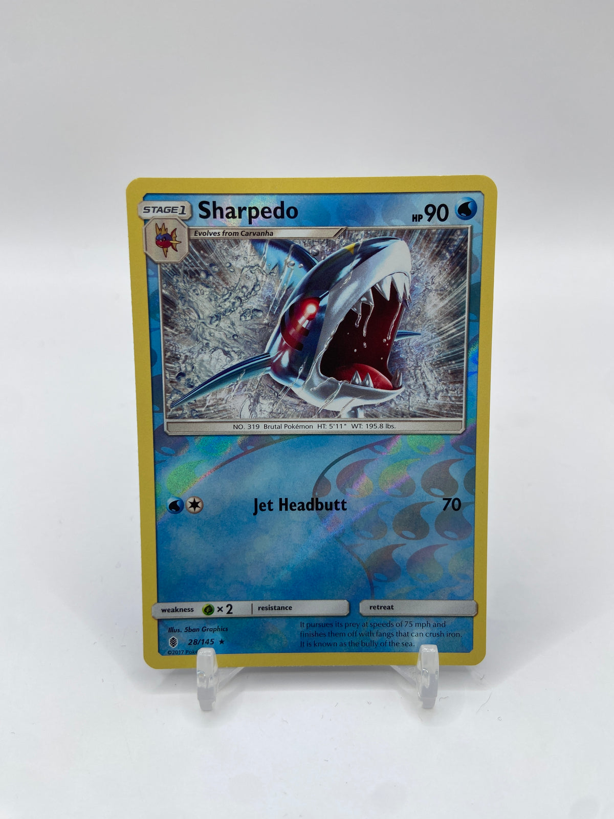 Sharpedo Reverse Holo Rare Guardians Rising 28/145