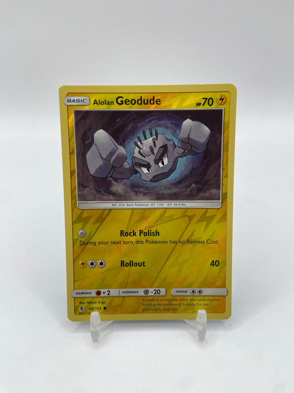 Alolan Geodude Reverse Holo Guardians Rising 40/145