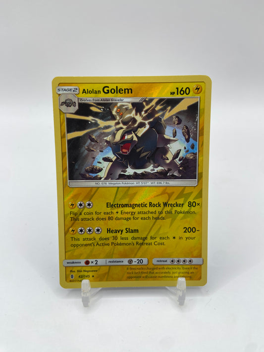 Alolan Golem Reverse Holo Rare Guardians Rising 42/145