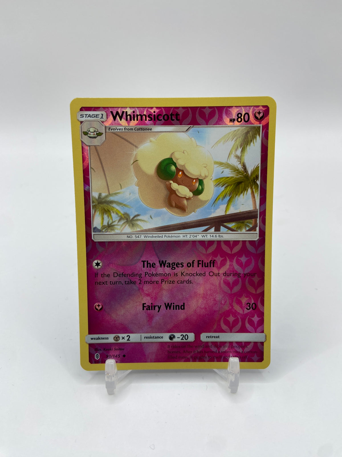 Whimsicott Reverse Holo Guardians Rising 91/145