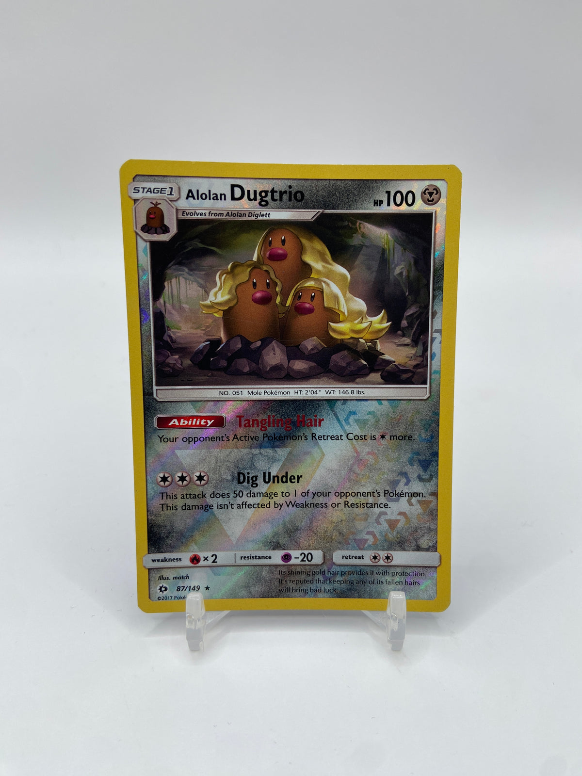 Alolan Dugtrio Reverse Holo Rare Sun & Moon Base Set  87/149