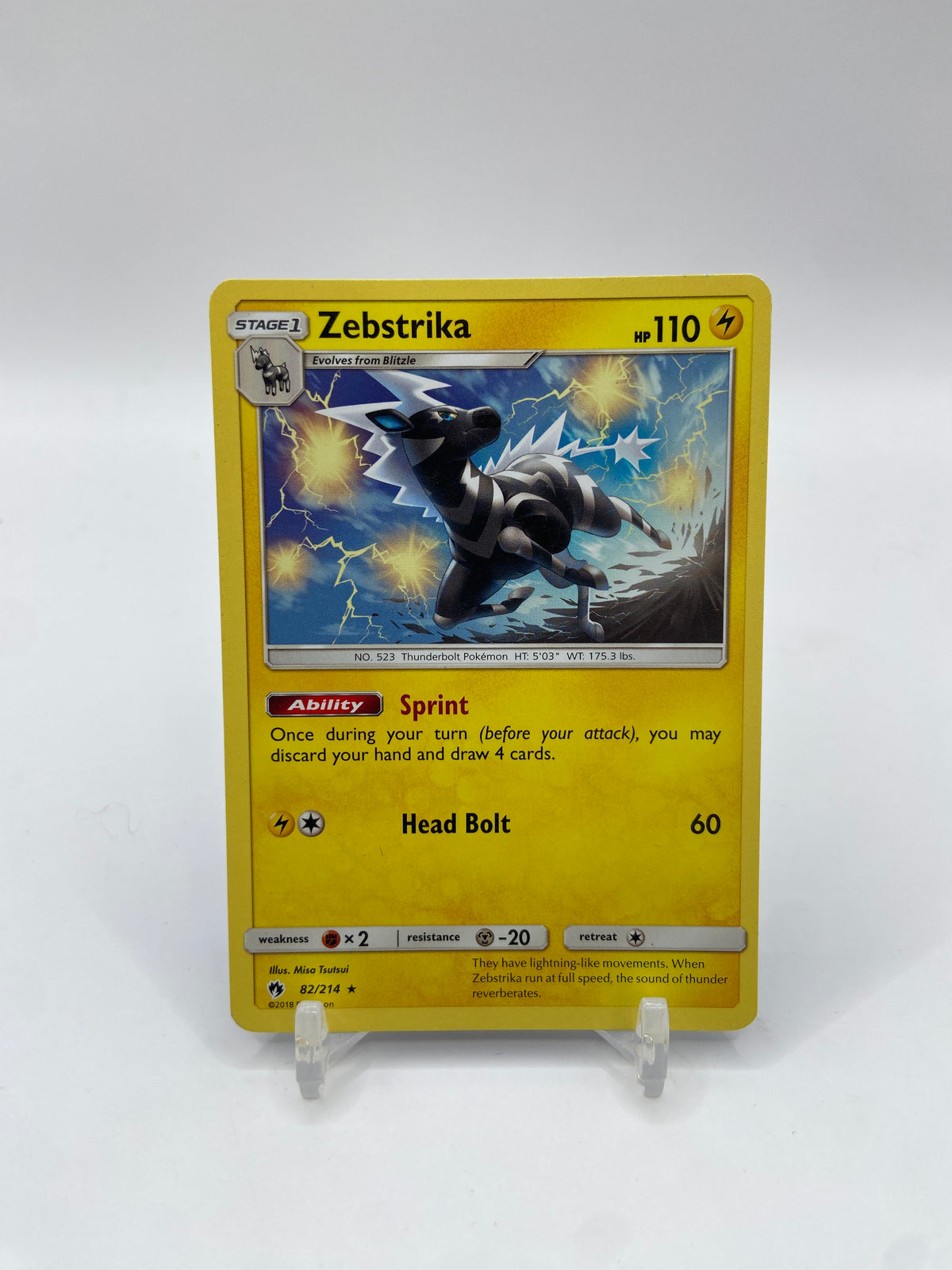 Zebstrika Rare Lost Thunder 82/214
