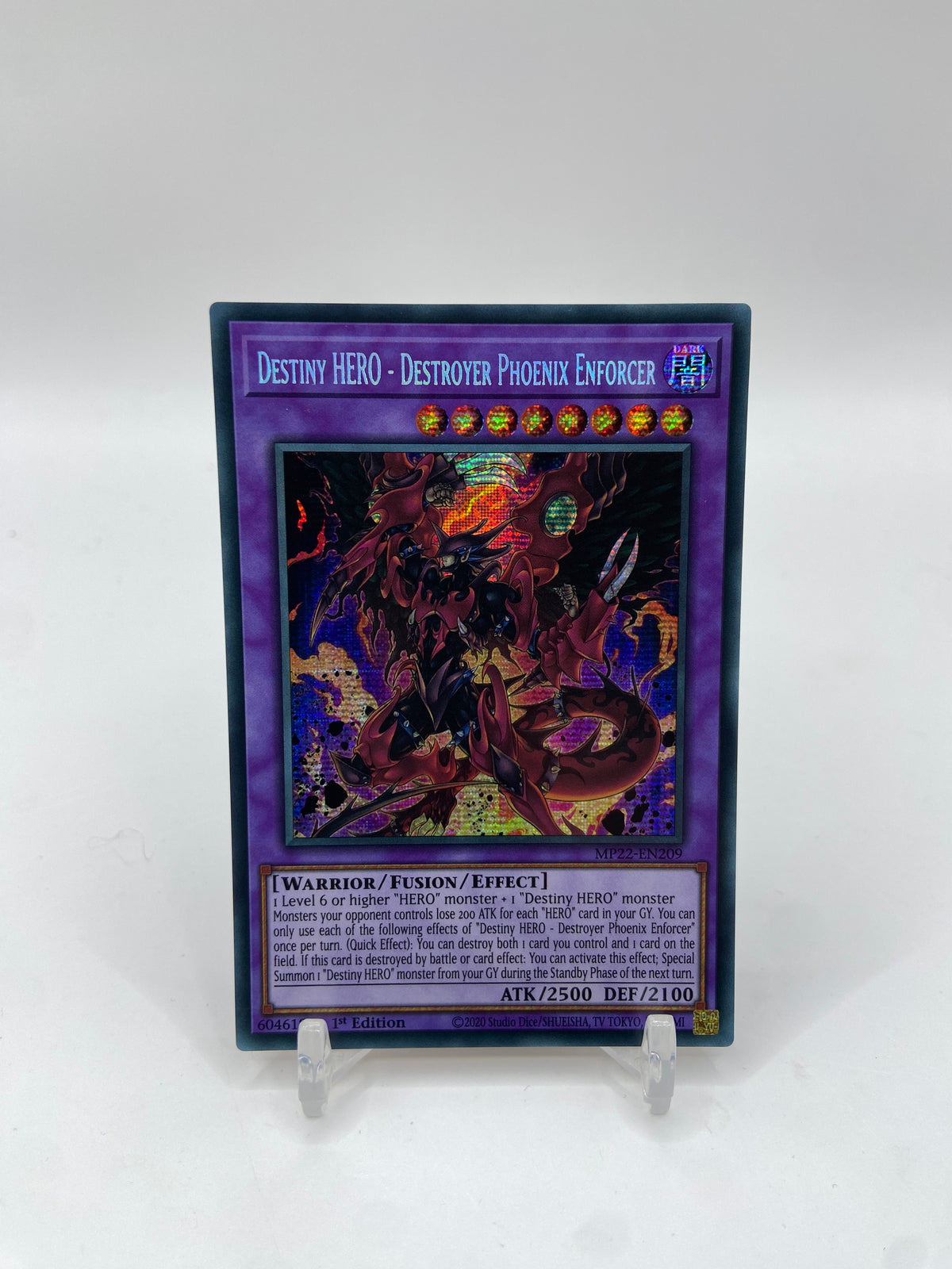 Destiny HERO - Destroyer Phoenix Enforcer Secret Rare 2022 Tin of the Pharaoh's Gods Prismatic  MP22-EN209