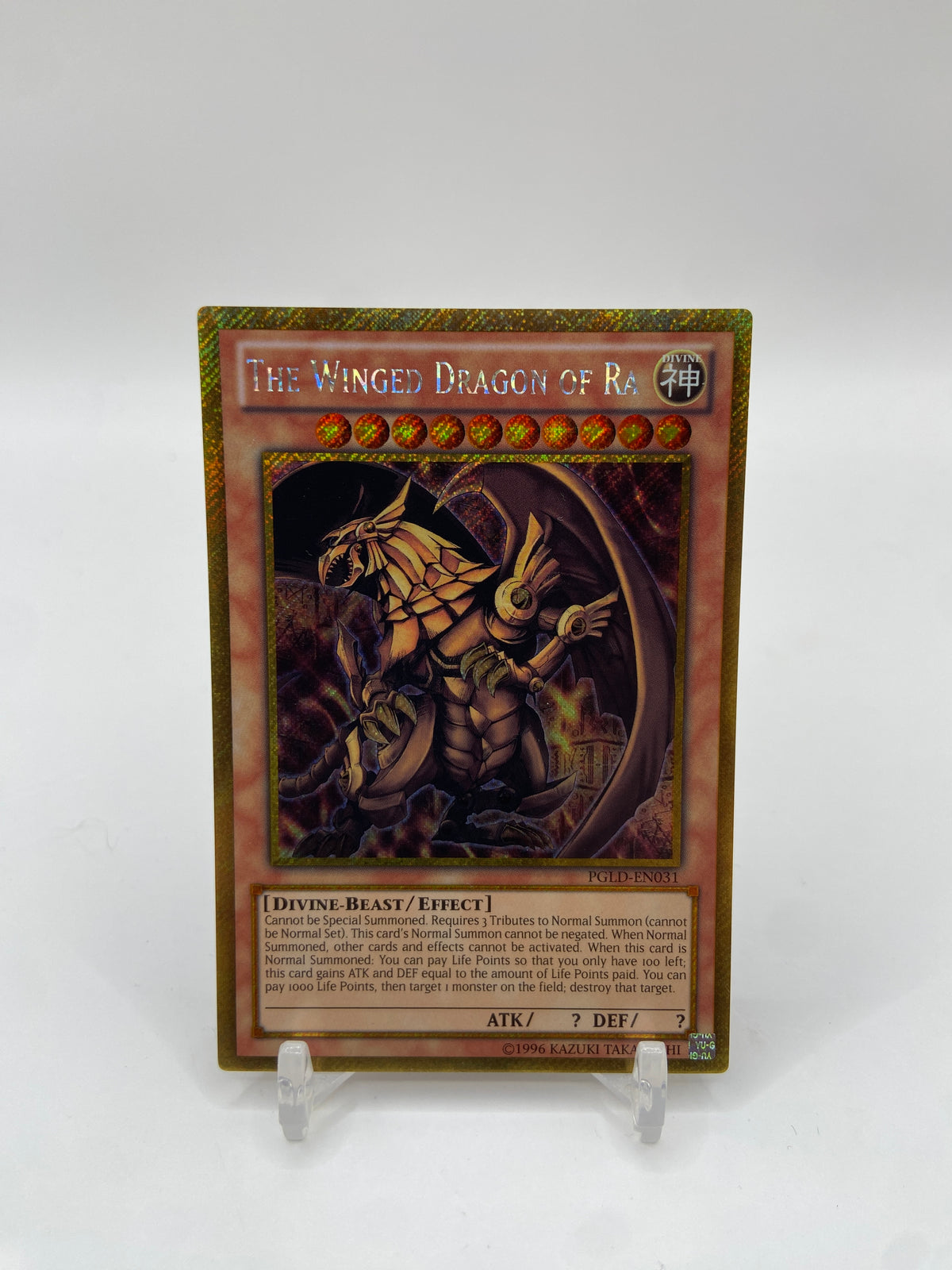 The Winged Dragon of Ra Gold Secret Rare Premium Gold PGLD-EN031