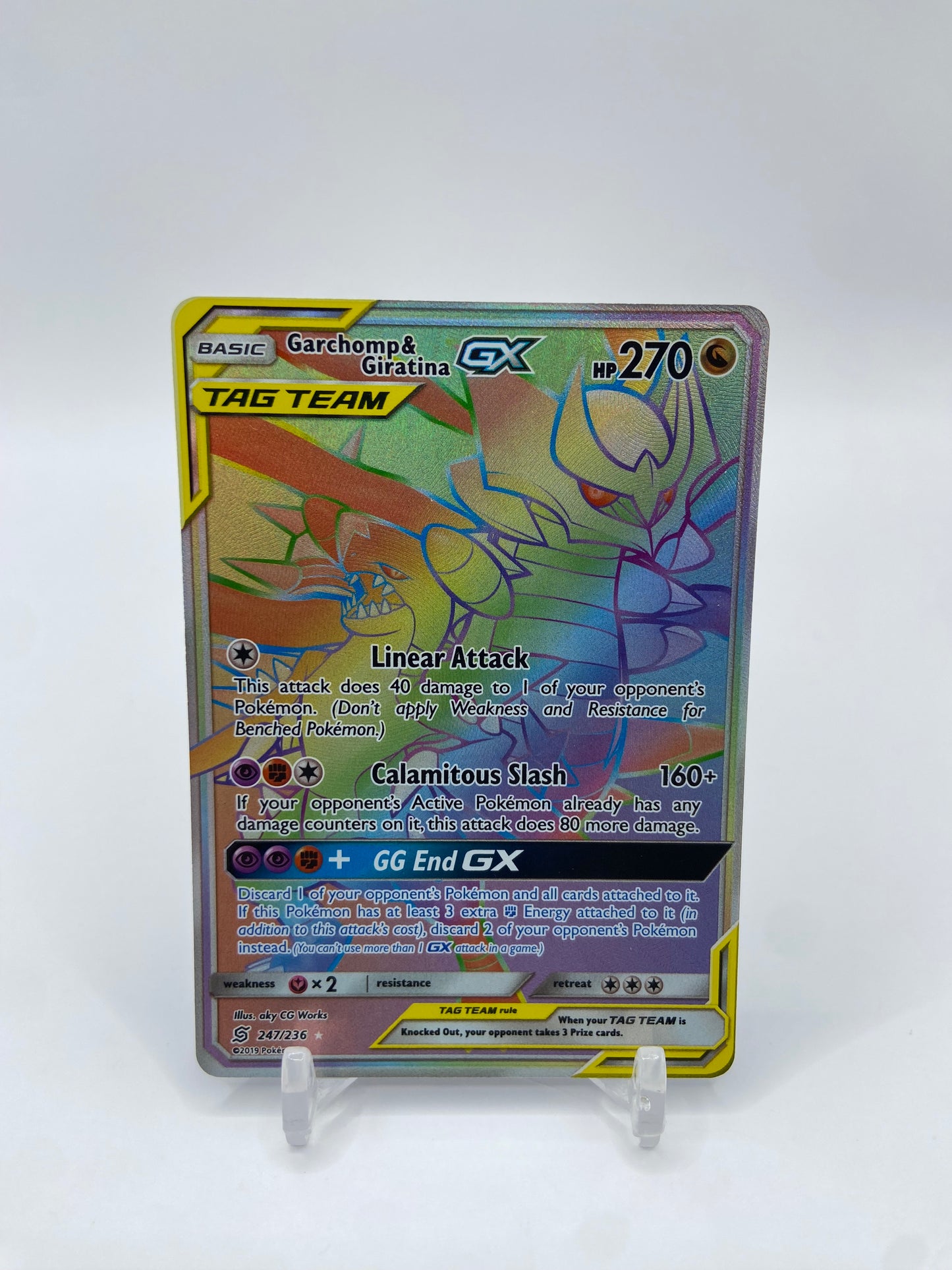 Garchomp & Giratina Gx Rainbow Secret Rare Unified Minds 247/236