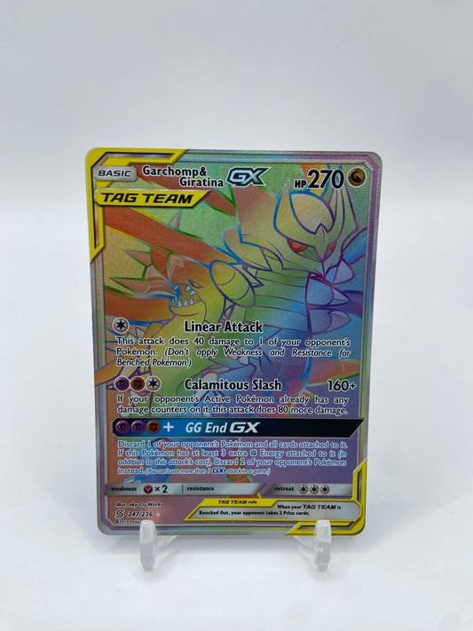 Garchomp & Giratina Gx Rainbow Secret Rare Unified Minds 247/236