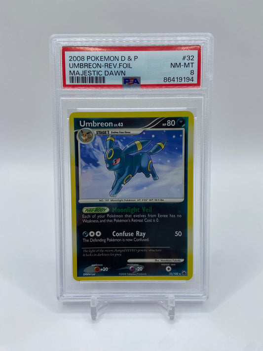 Umbreon Reverse Holo Rare Majestic Dawn PSA 8