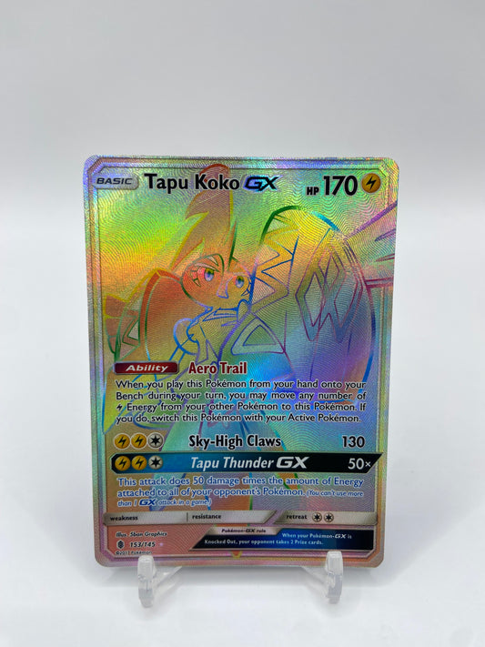 Tapu Koko Gx Rainbow Secret Rare Guardians Rising 153/145