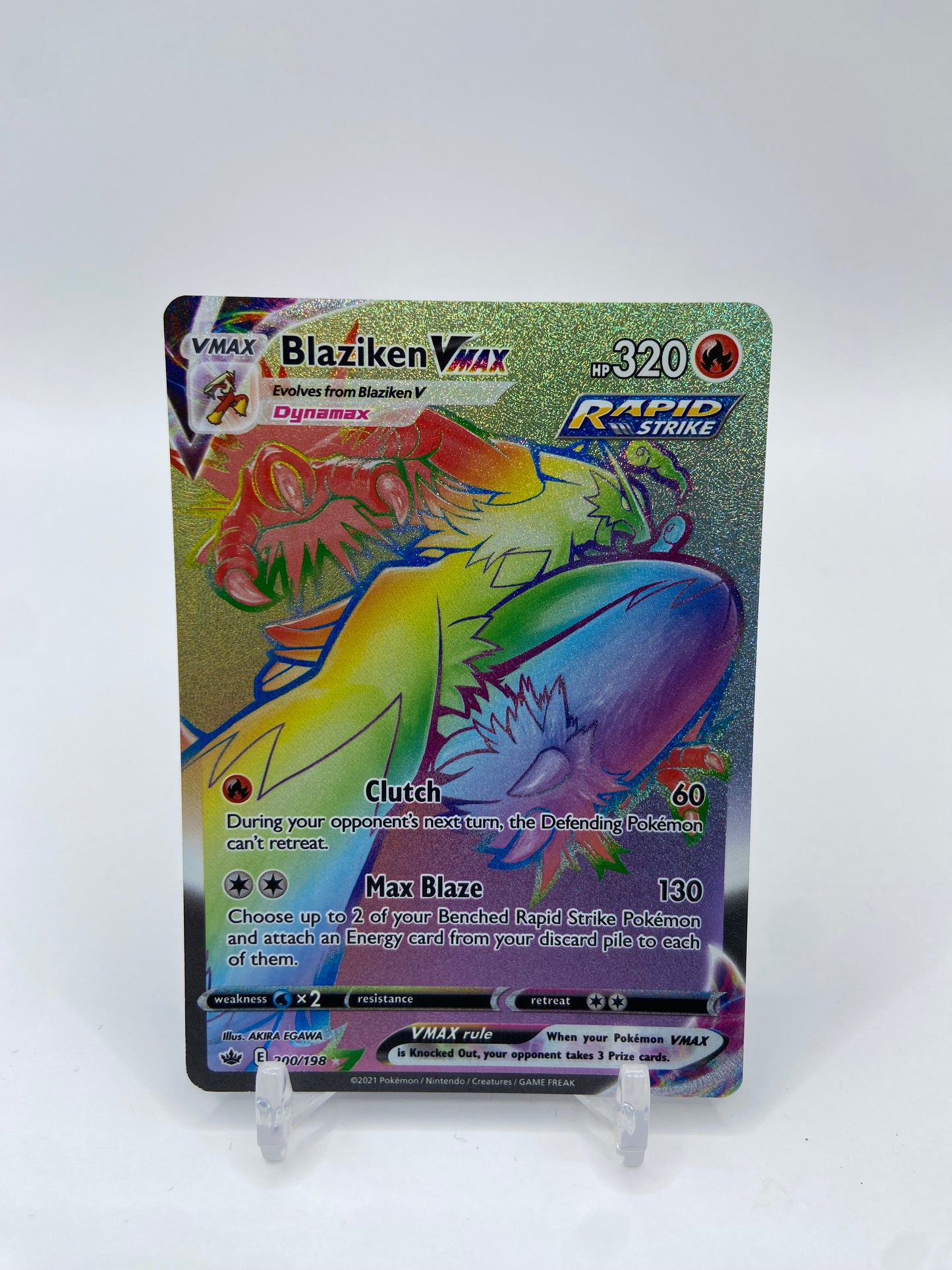 Blaziken Vmax Rainbow Secret Rare Chilling Reign 200/198
