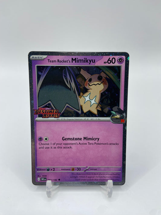 Team Rocket's Mimikyu Holo Stamped Destined Rivals Prelease 087/182