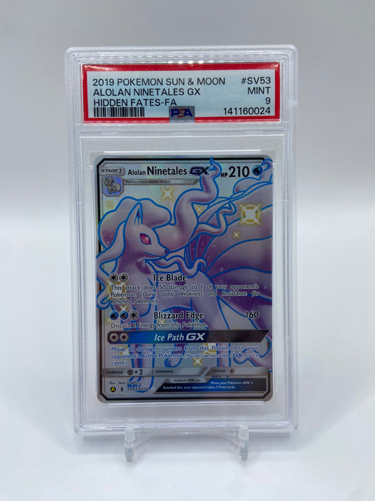 Alolan Ninetales Gx Shiny Hidden Fates PSA 9
