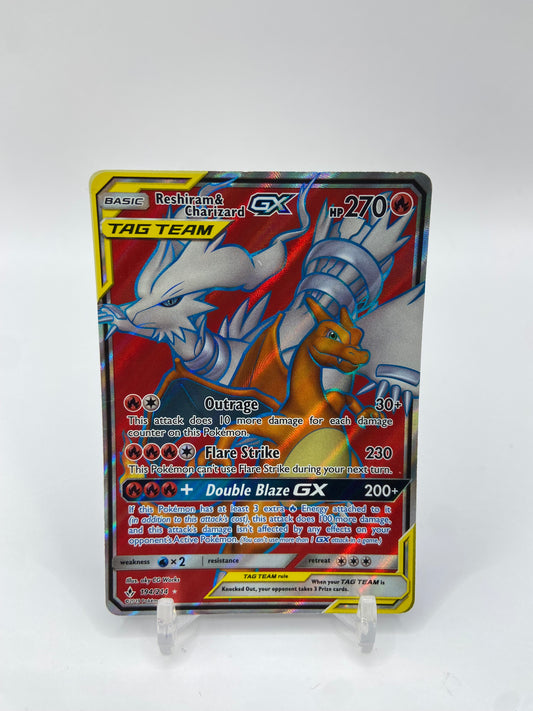 Reshiram & Charizard Gx Full Art Unbroken Bonds 194/204