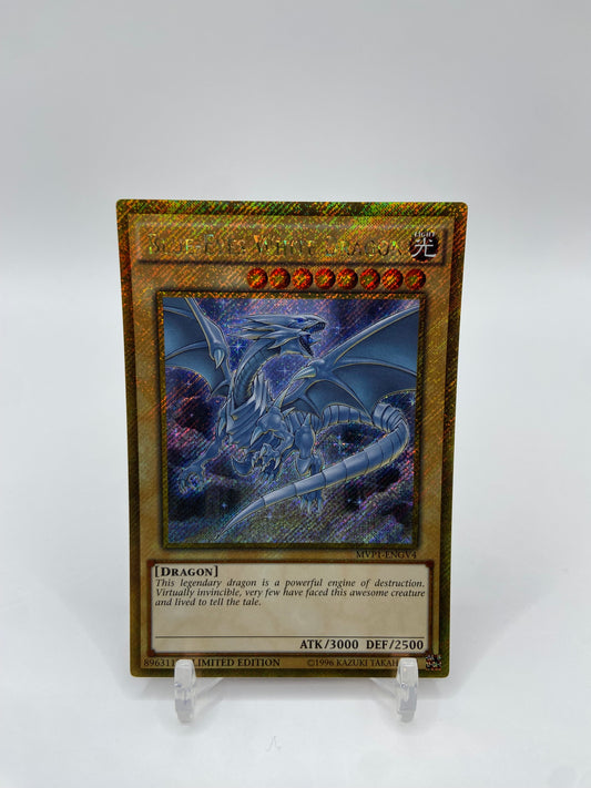 Blue-Eyes White Dragon Gold Secret Rare Foil The Dark Side of Dimensions Movie Pack: Gold Edition MVP1-ENGV4