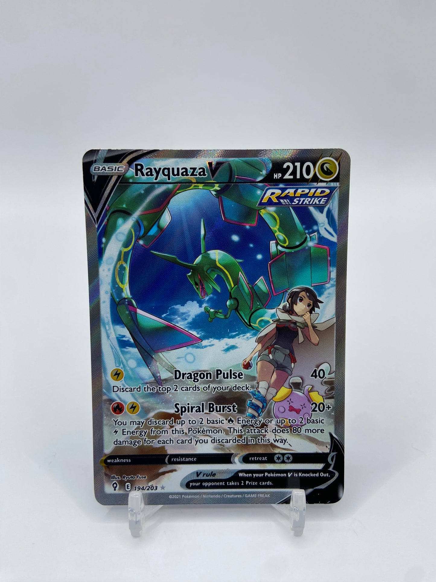 Rayquaza V Alt Art Secret Rare Evolving Skies 194/203