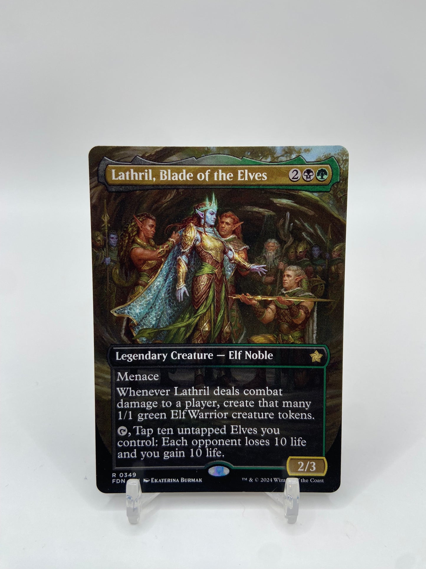 Lathril, Blade of the Elves R Non Holo (Borderless) Foundations 349