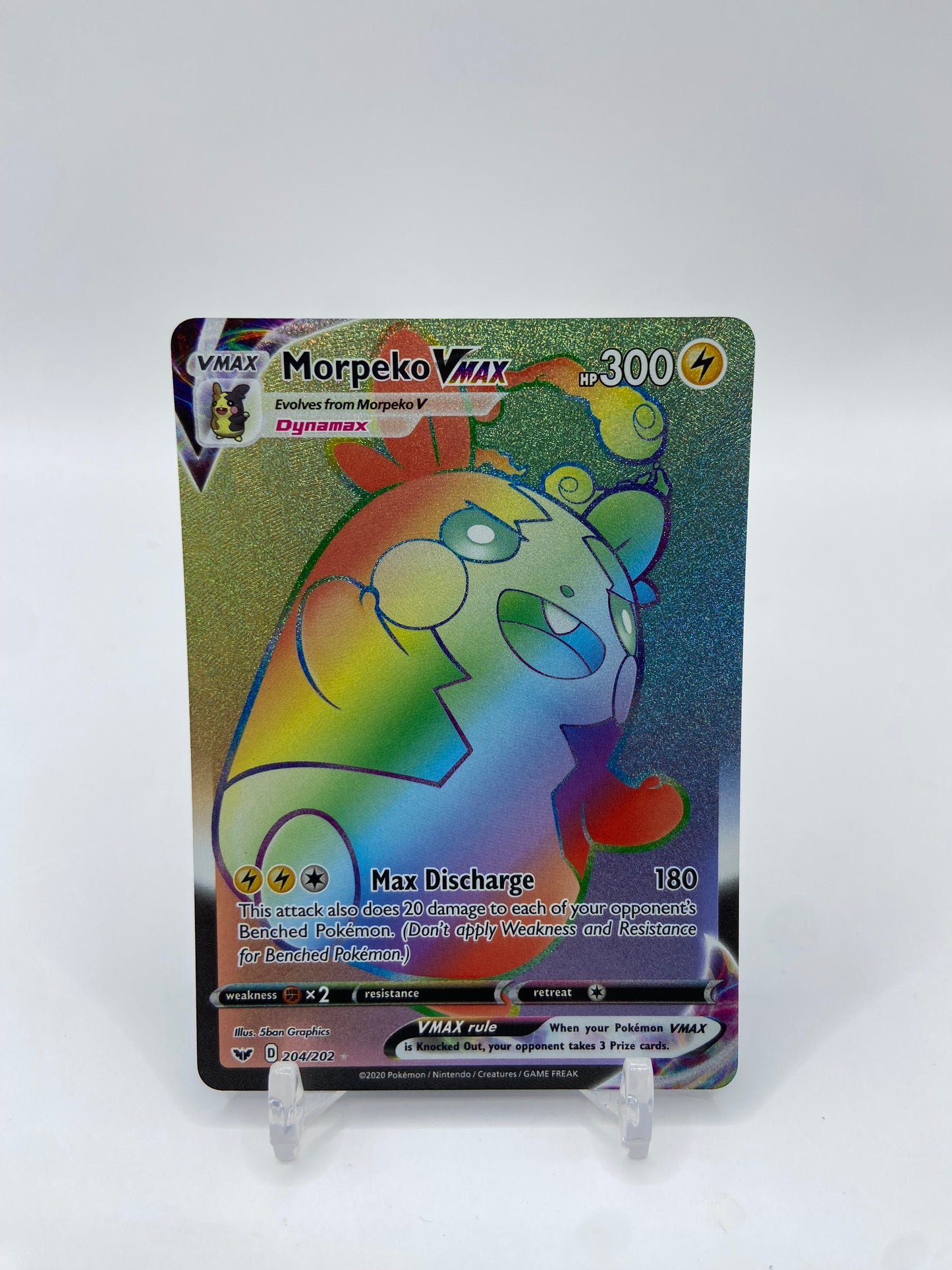 Morpeko Vmax Rainbow Secret Rare Sword & Shield Base Set 204/202