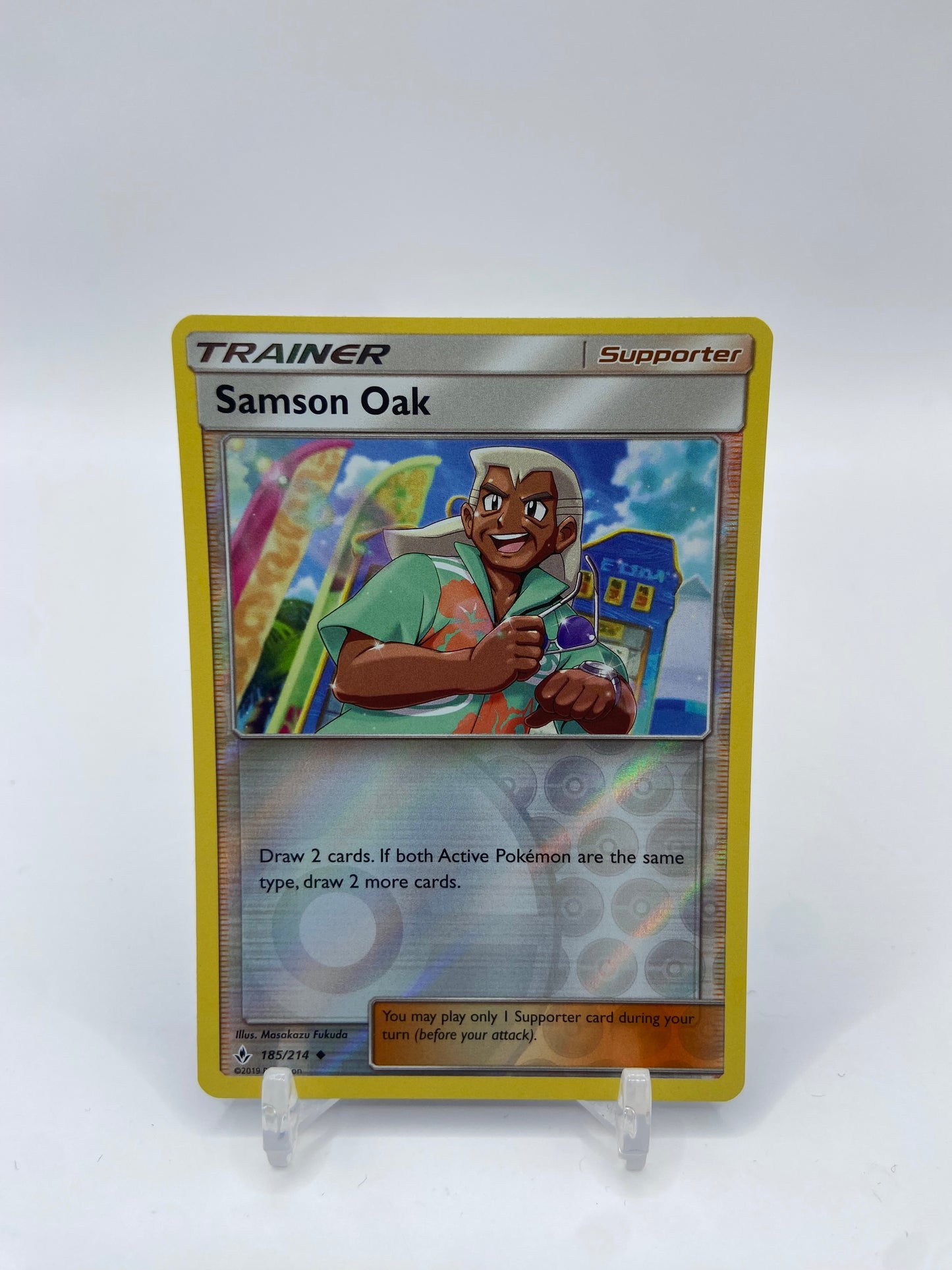 Samson Oak Reverse Holo Unbroken Bonds 185/214