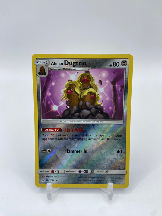 Alolan Dugtrio Rare Reverse Holo Unbroken Bonds 122/214