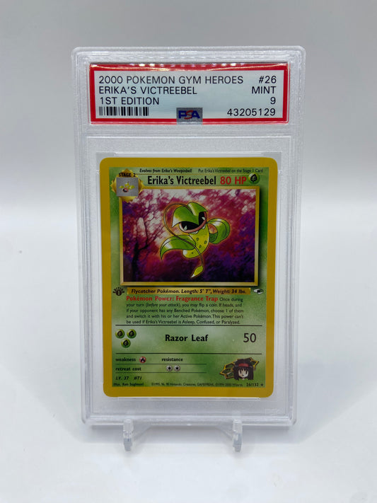 Erika's Victreebel Rare 1st Edition Gym Heroes PSA 9
